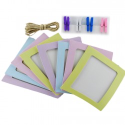 Hanging Paper Photo Frame Karton İpli Mandallı Resimlik 8 Li Hanging Paper Photo Frame Karton İpli Mandallı Resimlik 8 Li