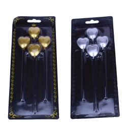 Doğum Günü Mumu Çubuklu Kalp Modeli 4 lü Set Doğum Günü Mumu Çubuklu Kalp Modeli 4 lü Set