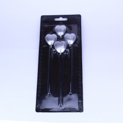 Doğum Günü Mumu Çubuklu Kalp Modeli 4 lü Set Doğum Günü Mumu Çubuklu Kalp Modeli 4 lü Set