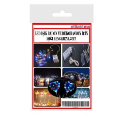 Led Işık Pilli Balon Ve Dekorasyon İçin 3 Metre Rengarek Led Işık