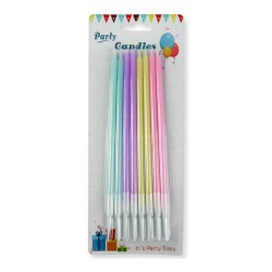 Doğum Günü Pasta Mumu Pastel Makaron Karışık Renk 19 CM (8 Adet)