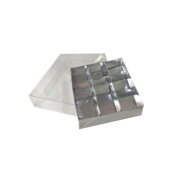 Asetat Kapaklı Karton Kutu 15x15x3 CM 9 Bölmeli Kutu (10 Adet) Asetat Kapaklı Karton Kutu 15x15x3 CM 9 Bölmeli Kutu (10 Adet)