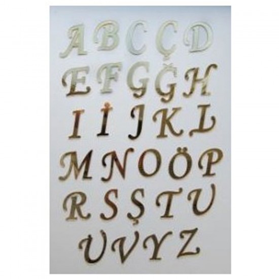 Alfabe Aynalı Pleksi 4 Cm -GOLD Kendinden Yapışkanlı Flexi Harf Alfabe Aynalı Pleksi 4 Cm -GOLD Kendinden Yapışkanlı Flexi Harf