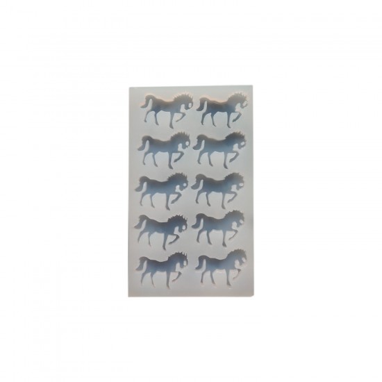 Epoksi Reçine Silikon Kalıp Çoklu At Kalıbı Seri Döküm Kalıbı 4.3 CM 10 Lu Epoksi Reçine Silikon Kalıp Çoklu At Kalıbı Seri Döküm Kalıbı 4.3 CM 10 Lu