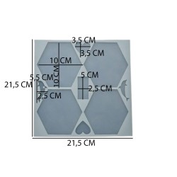 Epoksi Bardak Altlığı  Altıköşe    4 Lü Epoksi Bardak Altlığı  Altıköşe    4 Lü