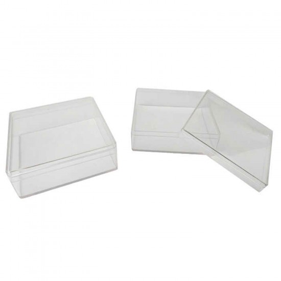 Kutu Kare Model Mika Şefafaf 8X8X3 CM (12 Adet) Kutu Kare Model Mika Şefafaf 8X8X3 CM (12 Adet)
