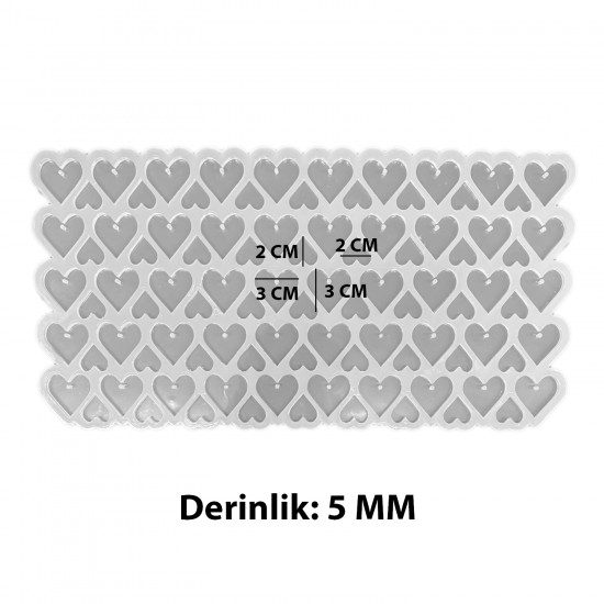 Epoksi Silikon Kalıp Çoklu Kalp Delikli Anahtarlık Kolye Kalıbı Küçük Boy 3 CM 50 Li Epoksi Silikon Kalıp Çoklu Kalp Delikli Anahtarlık Kolye Kalıbı Küçük Boy 3 CM 50 Li