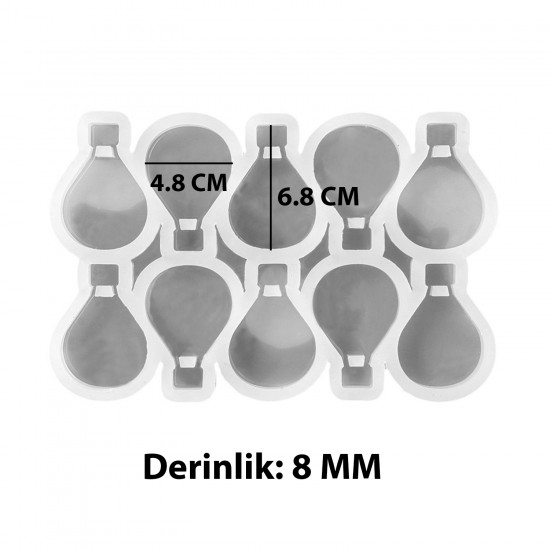 Epoksi Silikon Kalıp Çoklu Kapadokya Balonu Magnet Dolap Süsü Kalıbı 10 Lu 6.8 CM