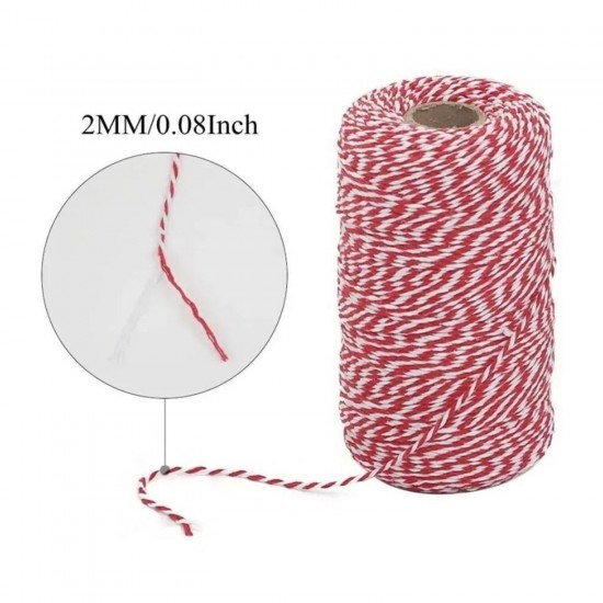 Bileklik İp Beyaz Kırmızı Şans Bilekliği İpi 2 MM (200 GR)