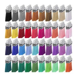 Epoksi Mini Deri Anahtarlık Küpe Püskül Karışık Renk (10 Adet) Epoksi Mini Deri Anahtarlık Küpe Püskül Karışık Renk (10 Adet)