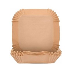 Tek Kullanımlık Tabak  Kare  Air Fryer Için Pişirme Kağıdı 50'li 16 CM