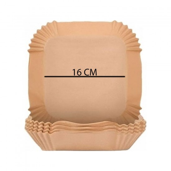 Tek Kullanımlık Tabak Kare Air Fryer Için Pişirme Kağıdı 50'li 16 CM Tek Kullanımlık Tabak Kare Air Fryer Için Pişirme Kağıdı 50'li 16 CM