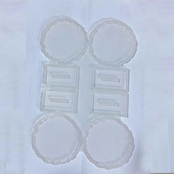 Epoksi  Silikon Kalıp Tırtıklı Kenar Ayaklı Magnet Kalıbı 7 CM  4 Lü