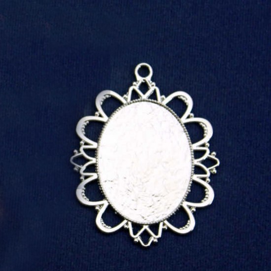 Epoksi Kolye Ucu Oval Desenli Nikel (5 ADET) Epoksi Kolye Ucu Oval Desenli Nikel (5 ADET)