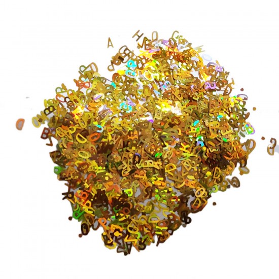 Karışık Glitter Harf Epoksi Reçine Harfleri 100 GRAM