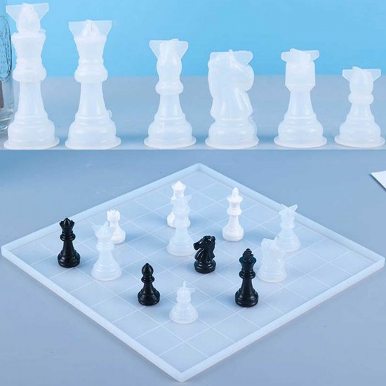 Epoksi Reçine Silikon Kalıp Üç Boyutlu Satranç Taşları Kalıbı Seti 16 Lı Epoksi Reçine Silikon Kalıp Üç Boyutlu Satranç Taşları Kalıbı Seti 16 Lı