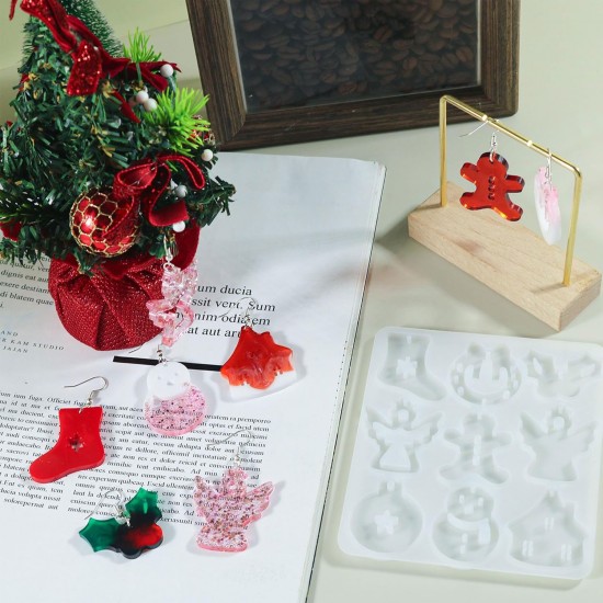 Epoksi Silikon Kalıp Yılbaşı Noel Çanı Geğik Kardan Adam Kalıbı 9 Lu