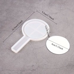 Epoksi Silikon Saplı Ayna Kalıbı Yuvarlak 16.5X9.5 CM Epoksi Silikon Saplı Ayna Kalıbı Yuvarlak 16.5X9.5 CM