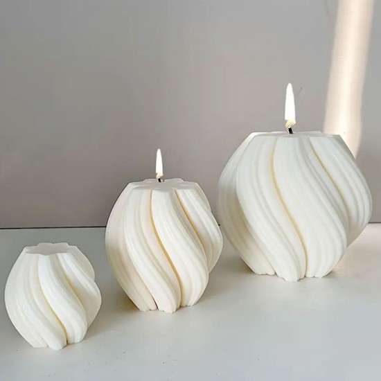 Silikon Mum 3D Büyük Boy Dönen Sütun Geometrik Dalgalı Sabun Beton Ve Taş Tozu Kalıbı Silikon Mum 3D Büyük Boy Dönen Sütun Geometrik Dalgalı Sabun Beton Ve Taş Tozu Kalıbı