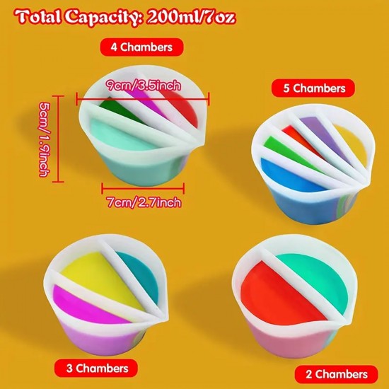 Epoksi Silikon 4 Bölmeli Boya Karıştırma Ve Döküm Kabı Epoksi Silikon 4 Bölmeli Boya Karıştırma Ve Döküm Kabı
