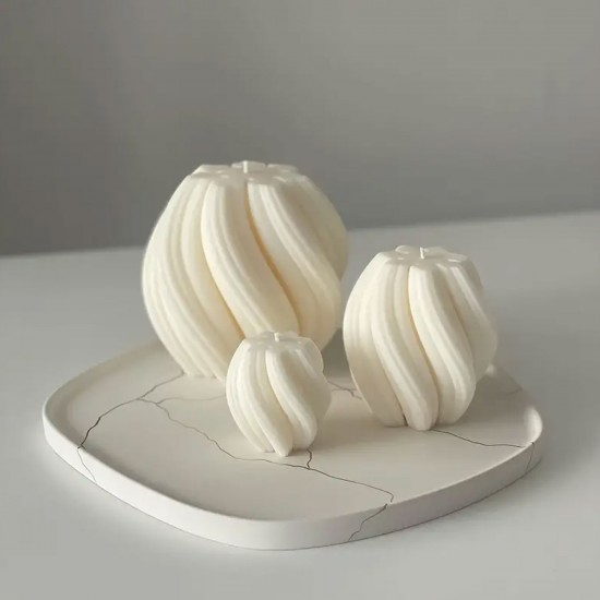 Silikon Mum 3D Küçük Boy Dönen Sütun Geometrik Dalgalı Sabun Beton Ve Taş Tozu Kalıbı Silikon Mum 3D Küçük Boy Dönen Sütun Geometrik Dalgalı Sabun Beton Ve Taş Tozu Kalıbı