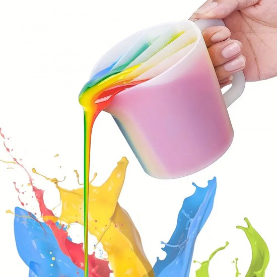 Epoksi Silikon 5 Bölmeli Kulplu Boya Karıştırma Ve Döküm Kabı 500 ML
