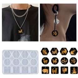 Epoksi Silikon Kalıp 12 Farklı Hayvan Kolye Küpe Kalıbı Epoksi Silikon Kalıp 12 Farklı Hayvan Kolye Küpe Kalıbı