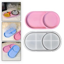 Epoksi Silikon Kalıp Oval Mini Tepsi Yuvarlak Bölmeli 18.4X9.9 CM Epoksi Silikon Kalıp Oval Mini Tepsi Yuvarlak Bölmeli 18.4X9.9 CM