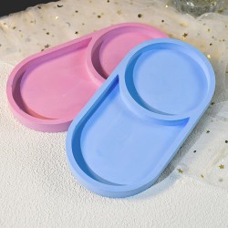 Epoksi Silikon Kalıp Oval Mini Tepsi Yuvarlak Bölmeli 18.4X9.9 CM Epoksi Silikon Kalıp Oval Mini Tepsi Yuvarlak Bölmeli 18.4X9.9 CM