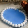 Silikon Kalıp Epoksi Taş Tozu Beton Oval Mini Misketli Bubble Tepsi Kalıbı 17.2X12 CM