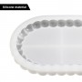 Silikon Kalıp Epoksi Taş Tozu Beton Oval Mini Misketli Bubble Tepsi Kalıbı 17.2X12 CM