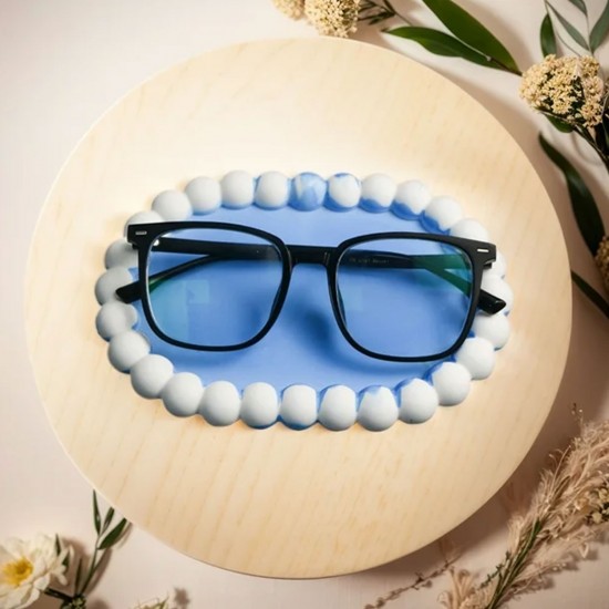 Silikon Kalıp Epoksi Taş Tozu Beton Oval Mini Misketli Bubble Tepsi Kalıbı 17.2X12 CM