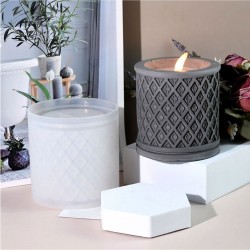 Epoksi Silikon Taş Tozu Geometrik Desenli Mumluk Mücevher Saklama Kutusu Kalıbı Epoksi Silikon Taş Tozu Geometrik Desenli Mumluk Mücevher Saklama Kutusu Kalıbı