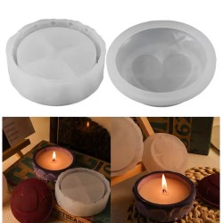 Silikon Kalıp Beton Kalp Kapaklı Çiçek Saksıları Sukulent Saksılar Ve Mumluk Kalıbı