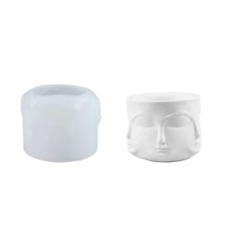 Silikon Kalıp Beton Yüz Şekilli Çiçek Saksıları Sukulent Saksılar Ve Mumluk Kalıbı