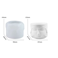 Silikon Kalıp Beton Yüz Şekilli Çiçek Saksıları Sukulent Saksılar Ve Mumluk Kalıbı