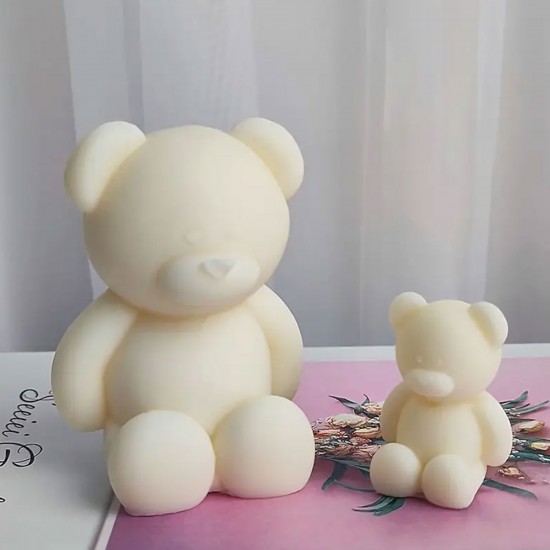 Epoksi Silikon Taş Tozu Beton Mum Kalıbı Büyük Boy Sevimli Ayıcık Kalıbı 7.8x7x6.7 CM