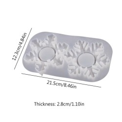 Epoksi Silikon Kalıp Taş Tozu Beton Kar Tanesi Şamdanlık Mum Tutucu Kalıbı 2 Li