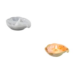 Epoksi Deniz Kabuğu Tealight Mumluk Ev Dekorasyonu Silikon Ve Taş Tozu Kalıbı