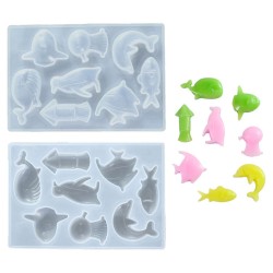 Epoksi Silikon Sevimli Deniz Canlıları Takı Kolye Kalıbı 8 Li Epoksi Silikon Sevimli Deniz Canlıları Takı Kolye Kalıbı 8 Li