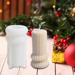 Epoksi Silikon Düz Çizgili Sütun Taş Tozu Ev Dekorasyonu Mum Kalıbı Epoksi Silikon Düz Çizgili Sütun Taş Tozu Ev Dekorasyonu Mum Kalıbı