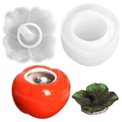 Silikon Kalıp Beton Sukulent Saksılar Ve Mumluk Kapaklı Kabak Kalıbı