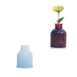 Epoksi Silikon Taş Tozu Kalıbı Geniş Beden Dik Çizgili Çiçek Vazo Kalıbı Epoksi Silikon Taş Tozu Kalıbı Geniş Beden Dik Çizgili Çiçek Vazo Kalıbı