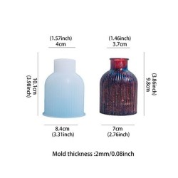 Epoksi Silikon Taş Tozu Kalıbı Geniş Beden Dik Çizgili Çiçek Vazo Kalıbı Epoksi Silikon Taş Tozu Kalıbı Geniş Beden Dik Çizgili Çiçek Vazo Kalıbı