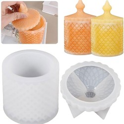 Silikon Epoksi Taş Tozu Geometrik Desen Mücevher Ve Saklama Kutusu Ve Mumluk Kalıbı