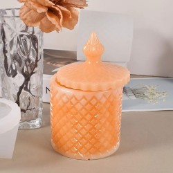 Silikon Epoksi Taş Tozu Geometrik Desen Mücevher Ve Saklama Kutusu Ve Mumluk Kalıbı