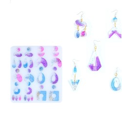 Epoksi Silikon Çoklu Dairesel Modelli Kolye ve Küpe Takı Kalıbı Epoksi Silikon Çoklu Dairesel Modelli Kolye ve Küpe Takı Kalıbı