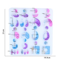 Epoksi Silikon Çoklu Dairesel Modelli Kolye ve Küpe Takı Kalıbı Epoksi Silikon Çoklu Dairesel Modelli Kolye ve Küpe Takı Kalıbı