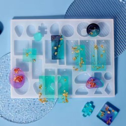 Epoksi Silikon Kalıp Çoklu Takı Kolye Küpe Kalıbı 16.4X21.4 CM 26 Lı Epoksi Silikon Kalıp Çoklu Takı Kolye Küpe Kalıbı 16.4X21.4 CM 26 Lı