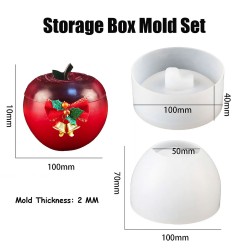 Epoksi Silikon Taş Tozu Kalıbı Elma Şekilli Mumluk Mücevher Saklama Kutusu Kalıbı Epoksi Silikon Taş Tozu Kalıbı Elma Şekilli Mumluk Mücevher Saklama Kutusu Kalıbı